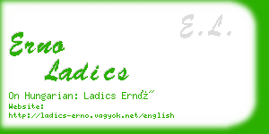 erno ladics business card